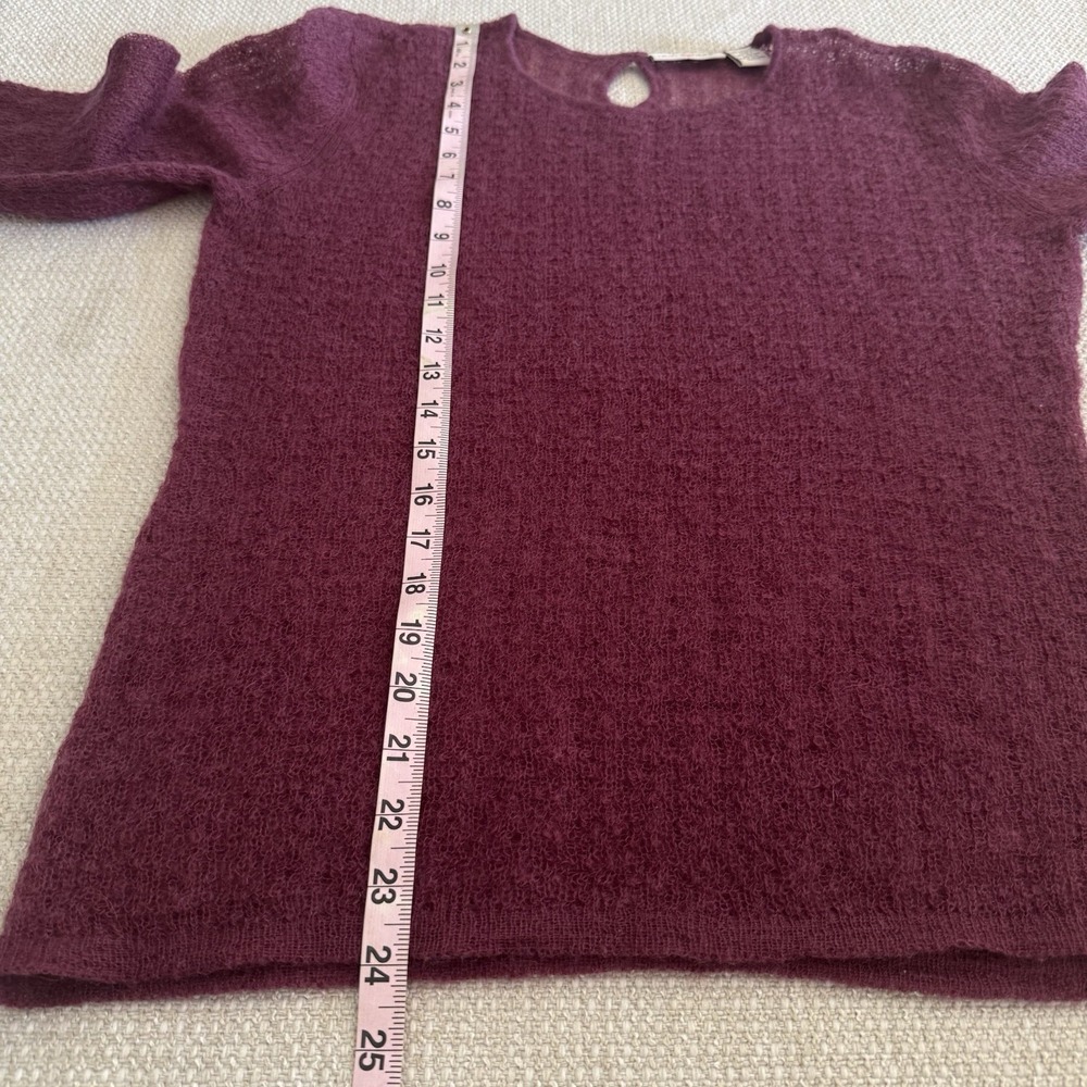 Womens Ralph Lauren Polo Jeans Co. Sweater Burgundy Size M Mohair Blend Preppy - Picture 12 of 12